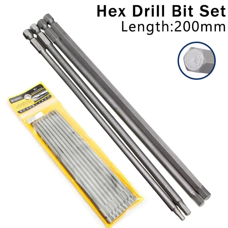 4/10 pz 200mm cacciaviti esagonali H3 H4 H5 H6 Set di punte per cacciavite avvitatore di precisione cacciavite magnetico antiscivolo elettrico codolo esagonale