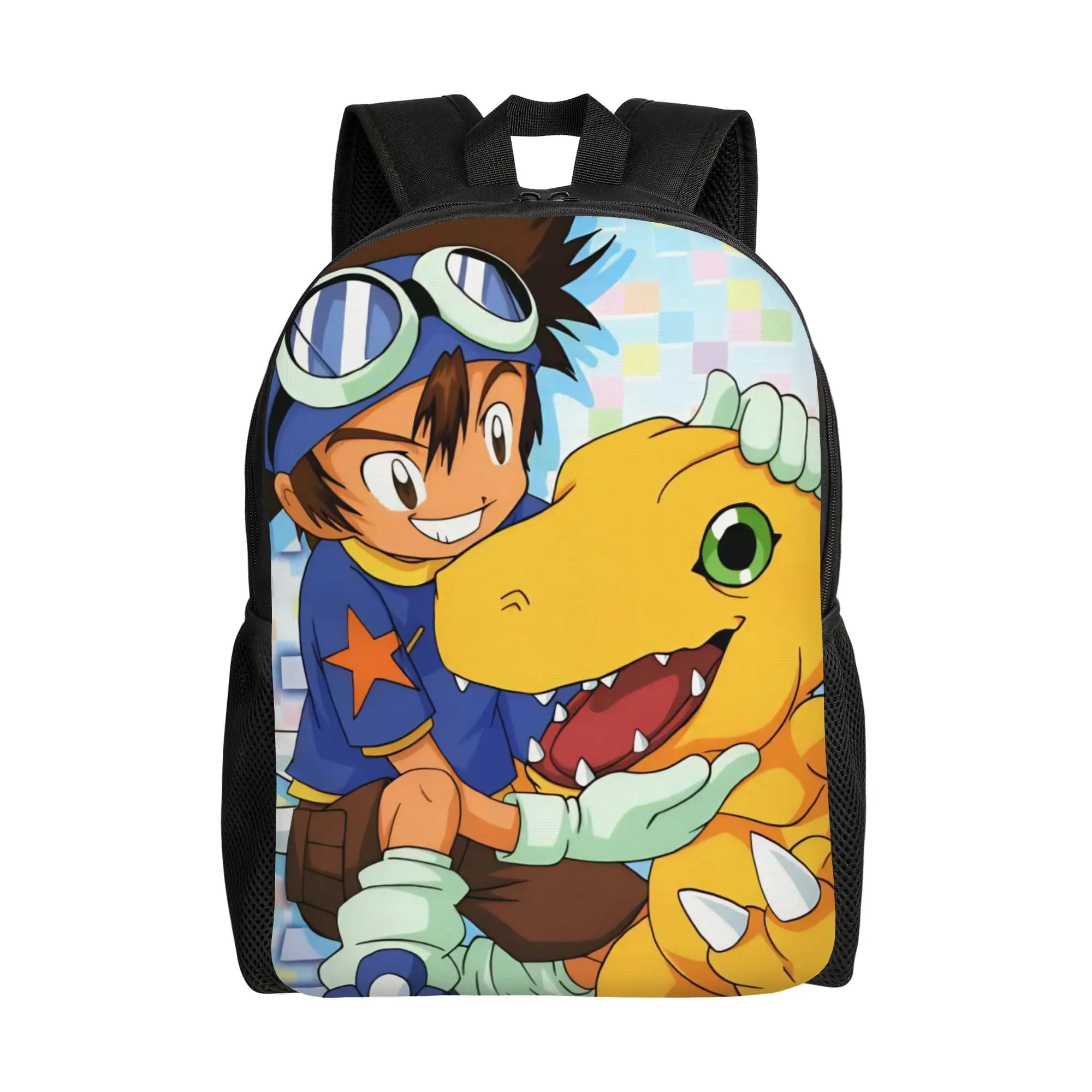 Agumon Digimons Zaino da cartone animato per uomo e donna, borsa da lavoro per studenti, borsa da lavoro per laptop, borse in tela per computer, sport