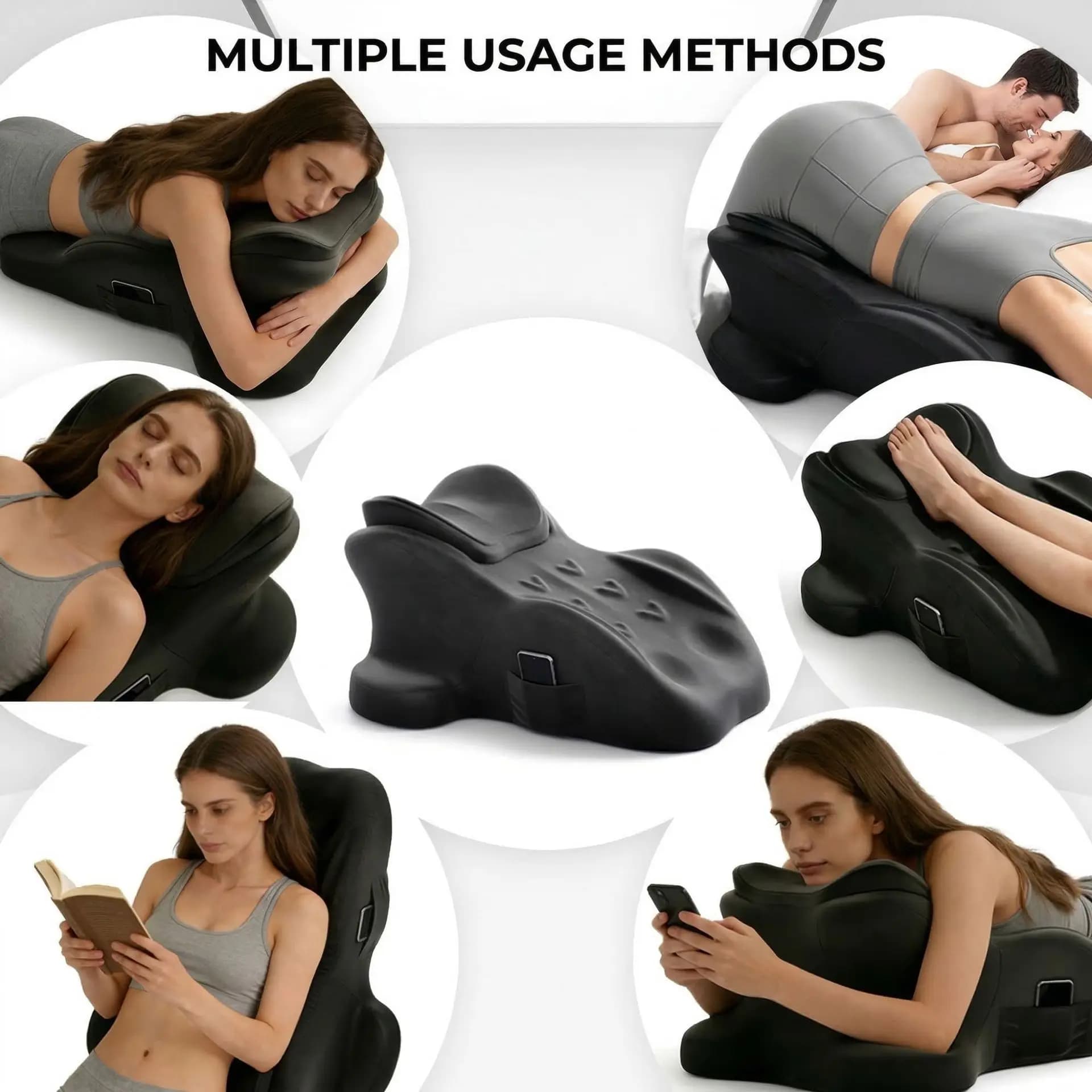 Cuscino ergonomico per dormire e leggere a letto, supporto ergonomico per il mal di schiena, cuscino a cuneo in memory foam per massaggi