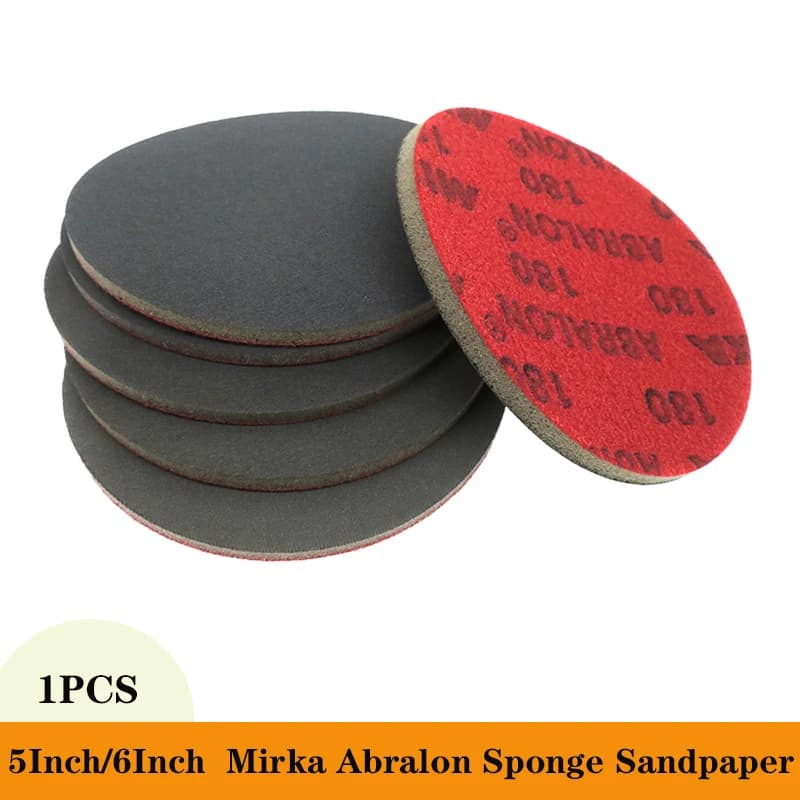 1 pcs Mirka Abralon 5 inches/6 inches sponge sandpaper support foam hook and polishing ring and discs for car wood plaster metal