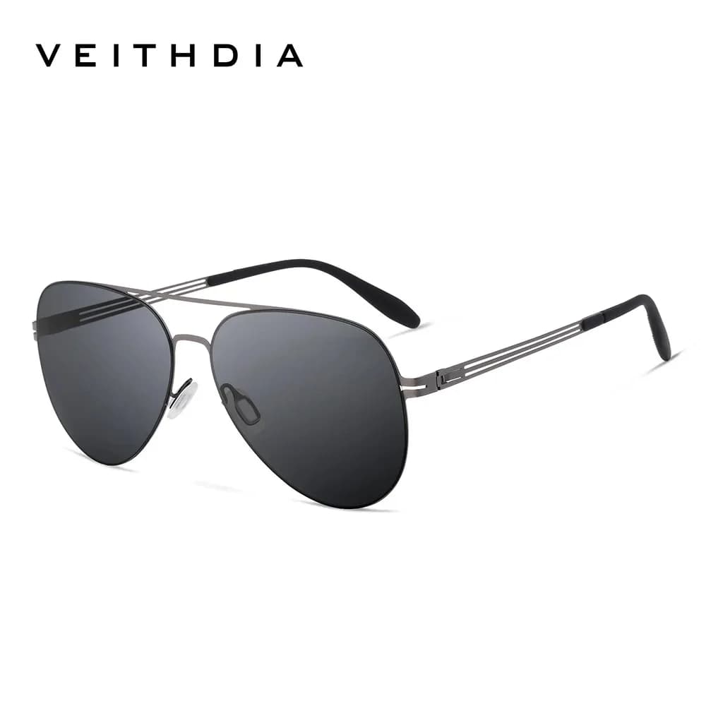 VEITHDIA Nuovi occhiali da sole pilota protettivi Retro polarizzati UV400 Lenti per sport all'aria aperta Occhiali con montatura in acciaio inossidabile VH08218