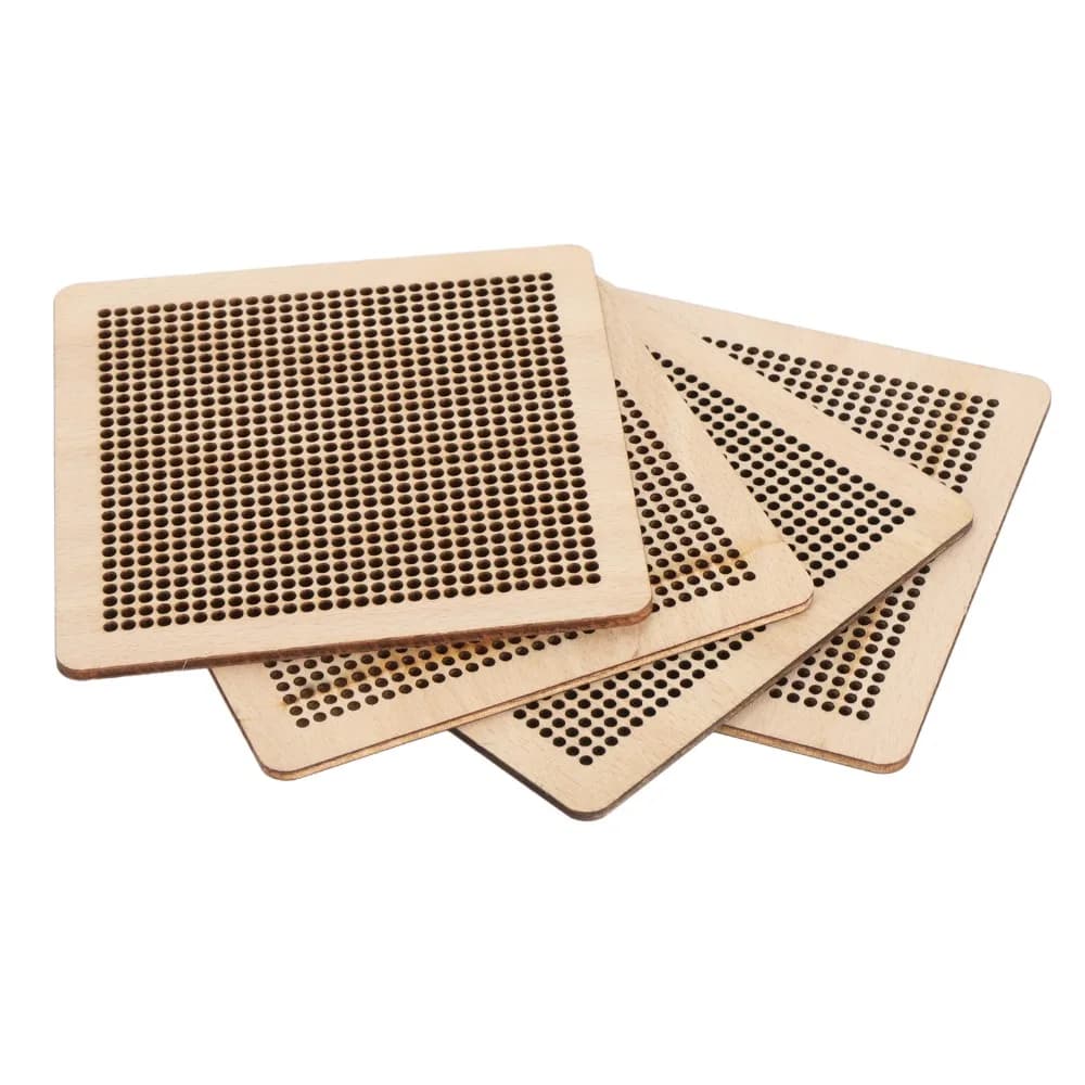 4pcs Durable Hollow Design Wooden Stitching Board Wooden Needlepoint Board Set Cross Stitch Board Embroidery Work