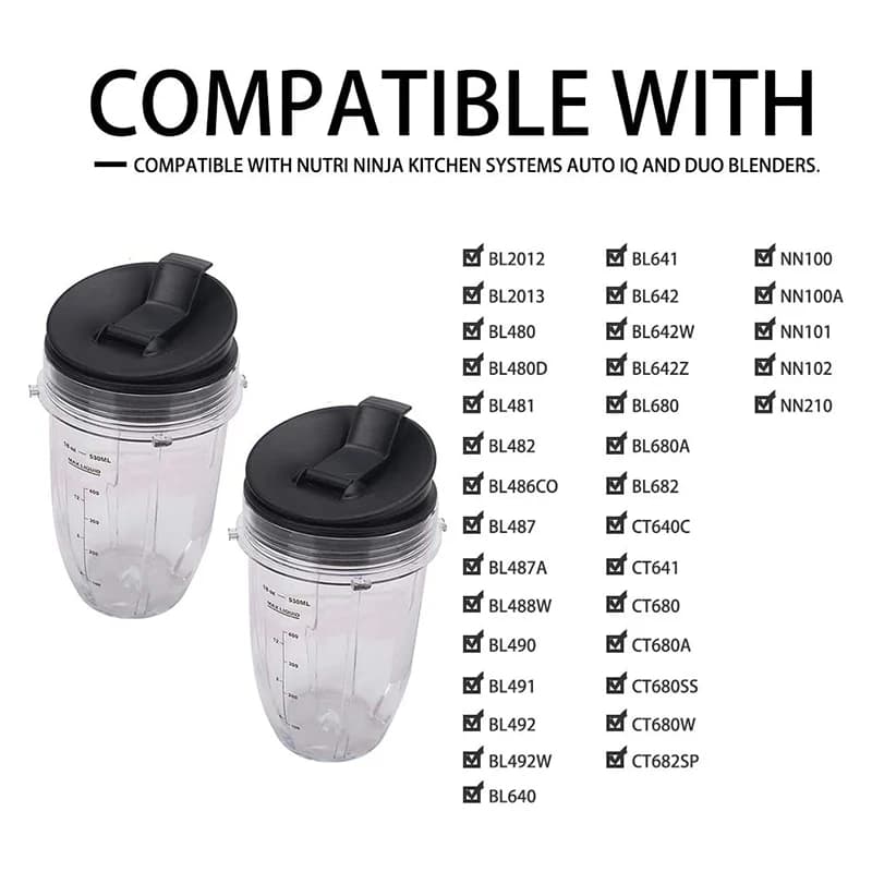 replacement cups for 18 ounces blender with IQ BL480 BL642 BL450 BL480 BL490 BL640 BL680
