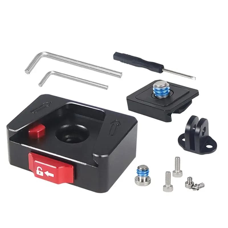 A42T-Quick Release Plate Fast Switch Install System V Mount For Gopro Camera Tripod Slide Mount With Secure Lock