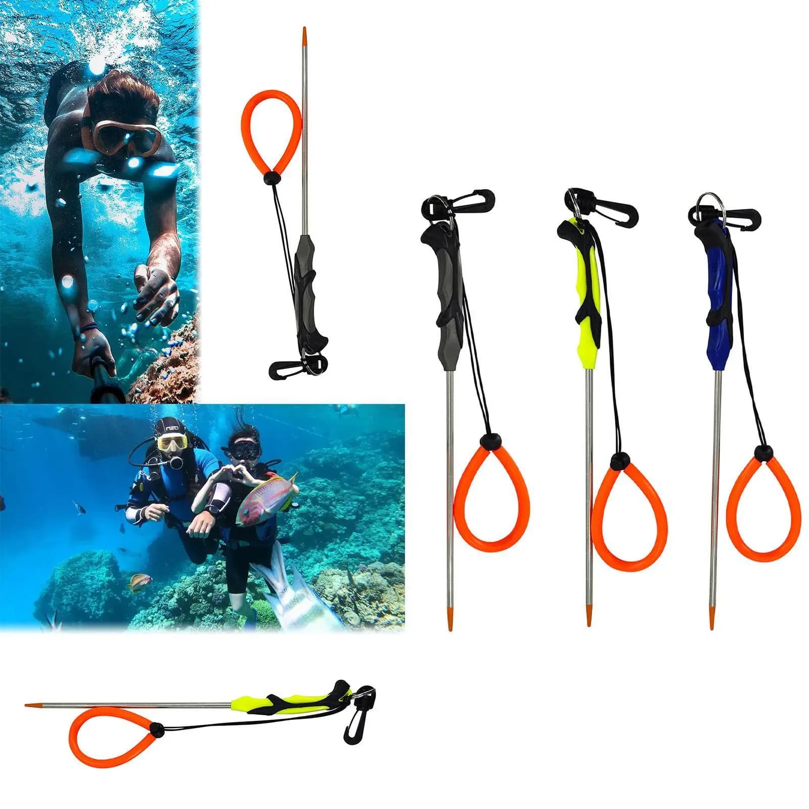 Bastone per immersioni subacquee Bullone girevole portatile multifunzionale in acciaio inossidabile per l'immersione Caccia Attrezzatura per lo snorkeling subacqueo