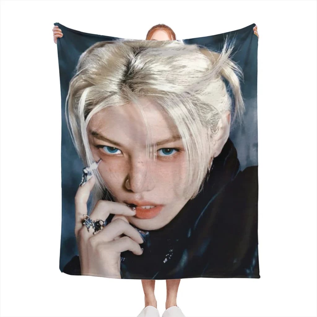 Hot-KPOP-Like-Stray-K-K-Kids Coperta alla moda stampata Coperta in peluche soffice flanella morbida per divano divano e letto