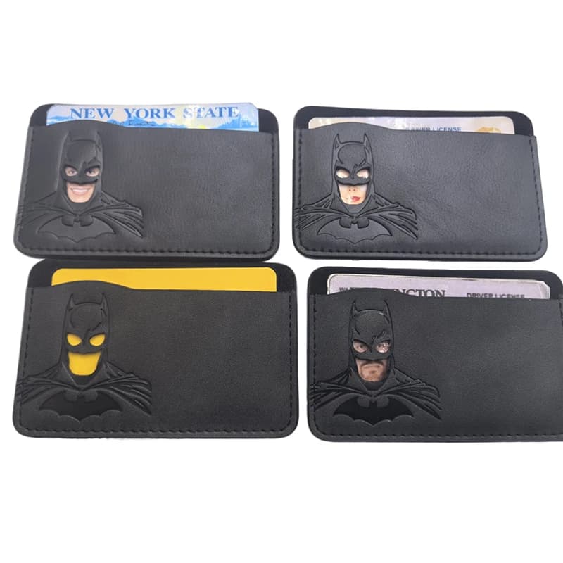 1 pz custodia porta carte d'identità pipistrello in pelle portafoglio personalizzato porta carte maschera da supereroe regalo