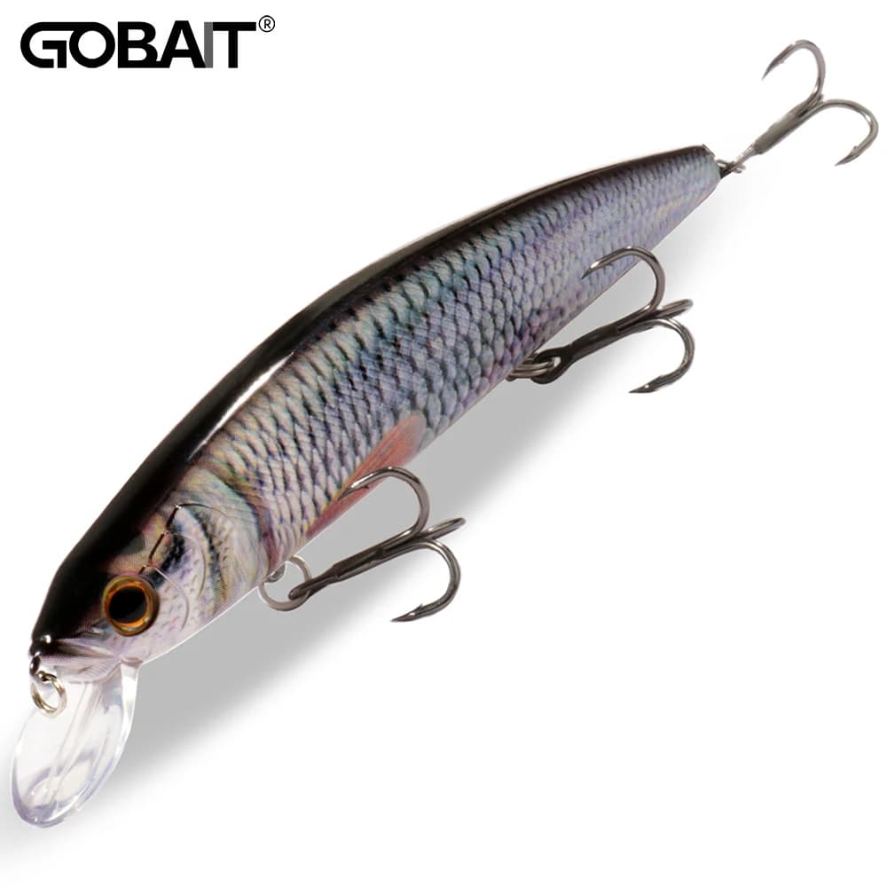GOBAIT sospensione Minnow 24g 14cm Fishing Lure Weight System HardBait Pesca Strong Treble Hook Wobbler Swimbait Bait Jerkbait