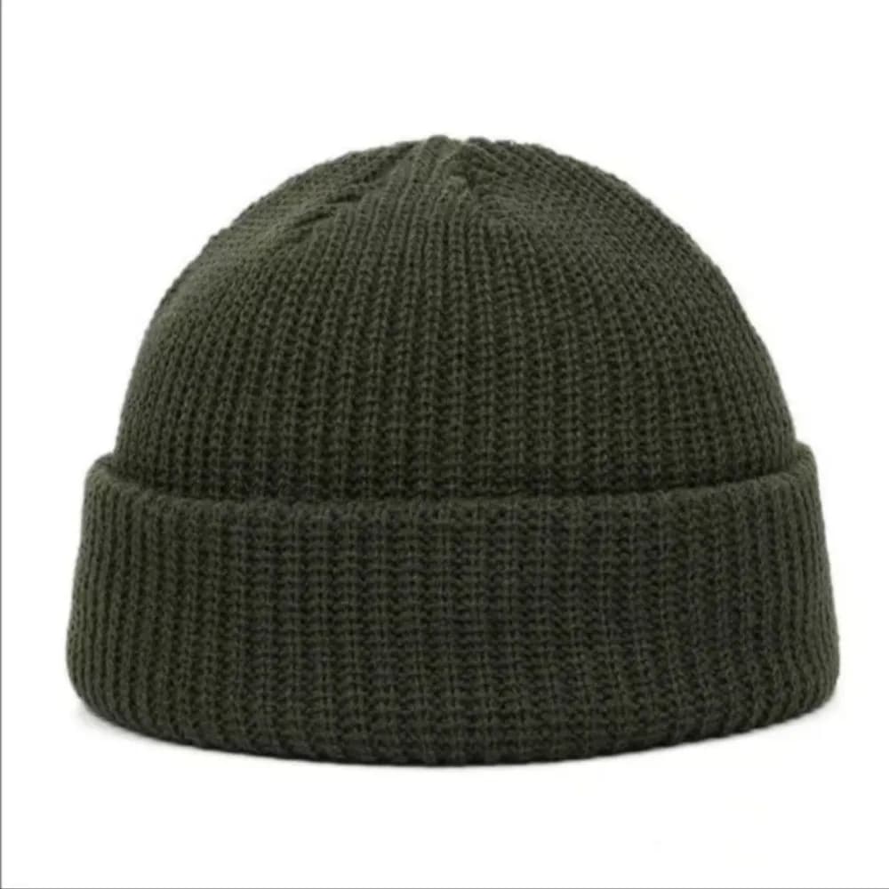 Casual Korean Style Knitted Hats Short Warm Skullcap Flanged Hip Hop Hat Autumn and Winter