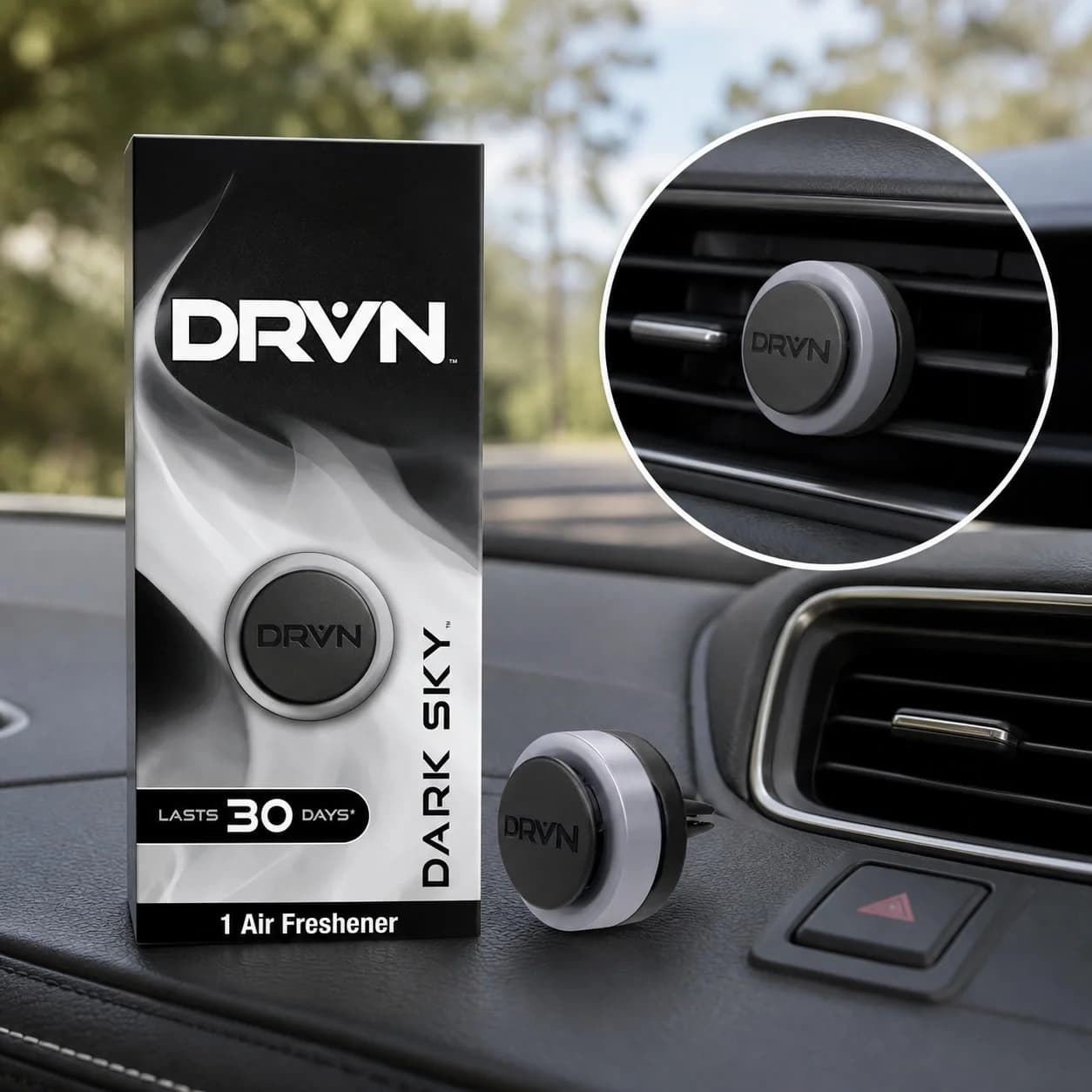 Dark Sky Scent Auto Air Freshener Vent Clip, Compact Car Vent Deodorizer For Interior Cabin Aroma Everyday Use