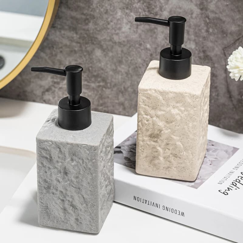 Wabi Sabi Ceramic Soap Dispenser Pump Bottle for Bathroom Shampoo Lotion Use Home Hotel Kitchen Sink Shower Refill Liquid Hand