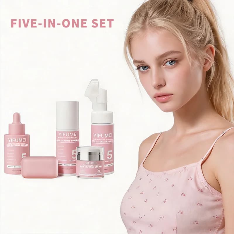 Niacinamide Skincare Set Travel Daily Carry Brightening Hydrating Nourishing Face Cream Cleansing Mousse Serum Facial Soap Toner