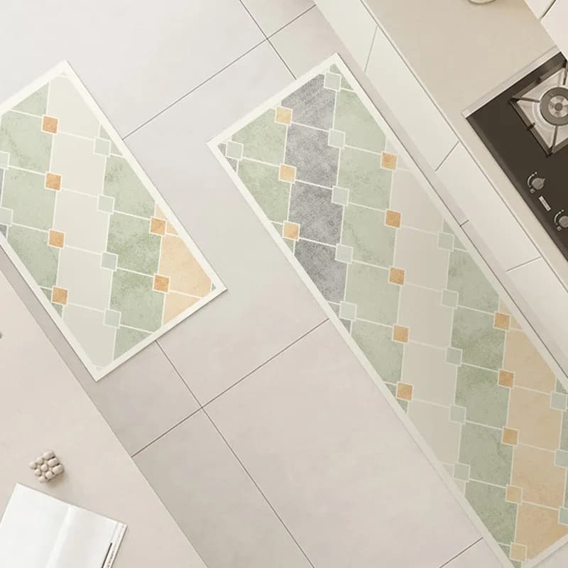 Tappetini da cucina Tappeto antiscivolo impermeabile resistente all'olio Motivo geometrico colorato Tappeto di dimensioni lunghe Tappetini per la decorazione della casa
