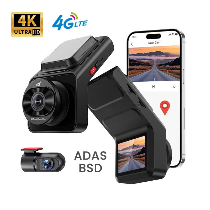 Nuova Dashcam 4G AI 2026 con Doppia Lente 4k+1k, Wifi, GPS, Funzioni ADAS e BSD, Compatibile con Cmsv6, Supporta Monitoraggio Remoto su Smartphone, Telecamera per Auto LTE