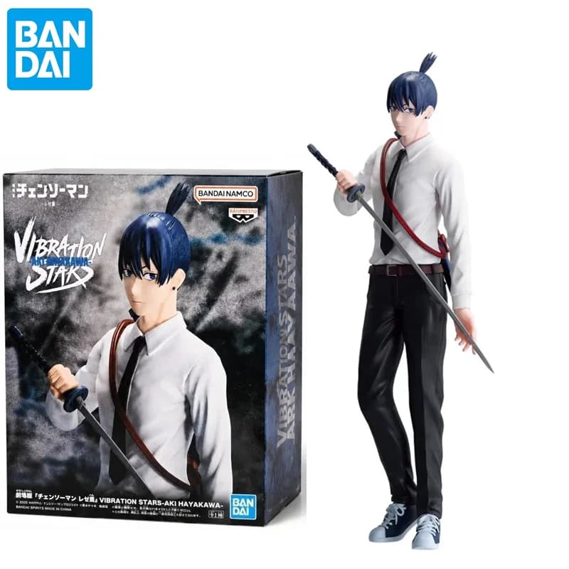 In Stock Bandai Original Banpresto Chainsaw Man Aki Hayakawa Anime Action Figures Model Toys desktop Ornament Gifts