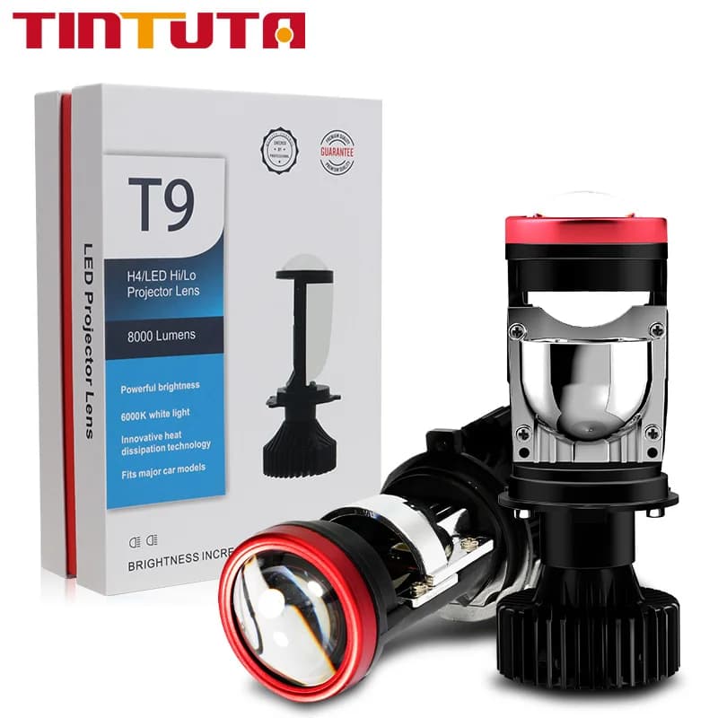 2 pz H4 Proiettore LED Mini Lente Faro Lampadina Conversione Abbagliante Fascio Basso Turbo Fan Auto H4 LED Faro Lampada Auto 12 V 24 V
