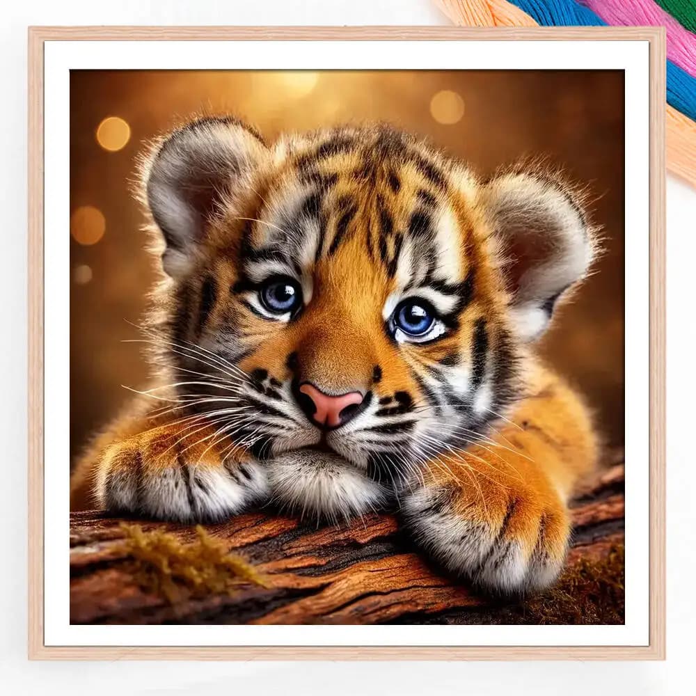 Cross Stitch Kit Tiger Baby Embroidery Sets Animal Needlework Hobby Craft 11ct Picture Printed Home Decor