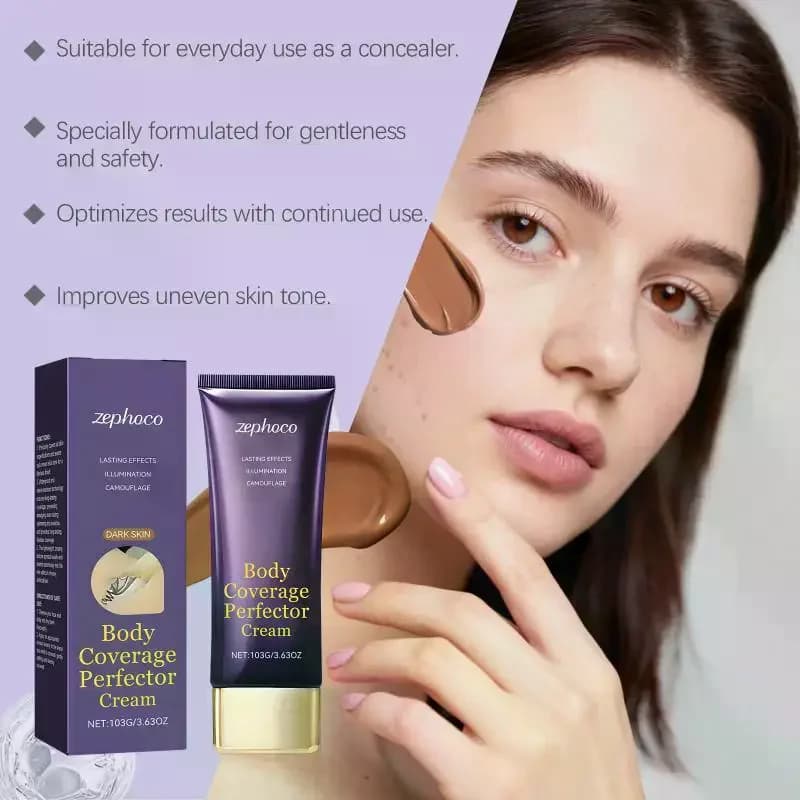 Fondotinta Correttore Copertura Totale, Copre Perfettamente Tatuaggi e Imperfezioni, Lunga Durata, Impermeabile, Anti-sbavature, Effetto Pelle Naturale