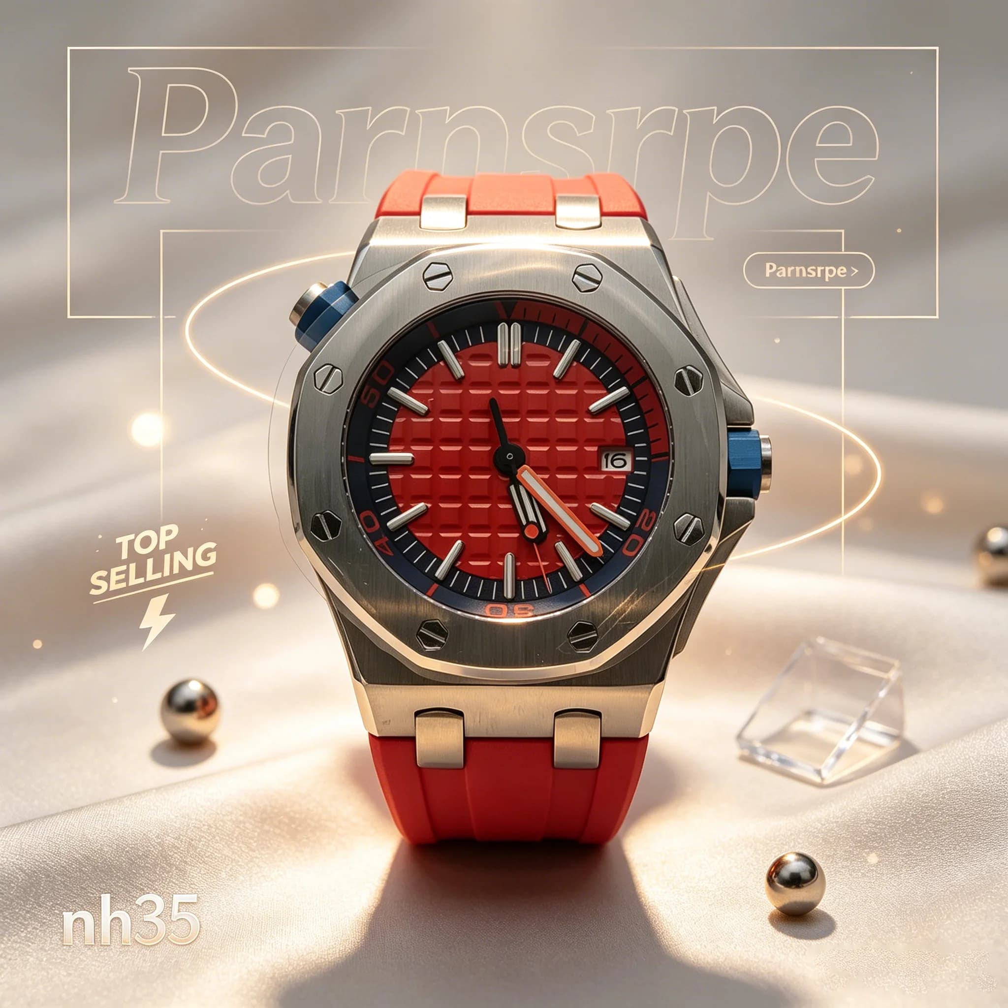 Luxury Sports Automatic Watch for Men NH35 Sapphire Crystal Octagonal Bezel Waterproof Stainless Steel Mechanical Wristwatch