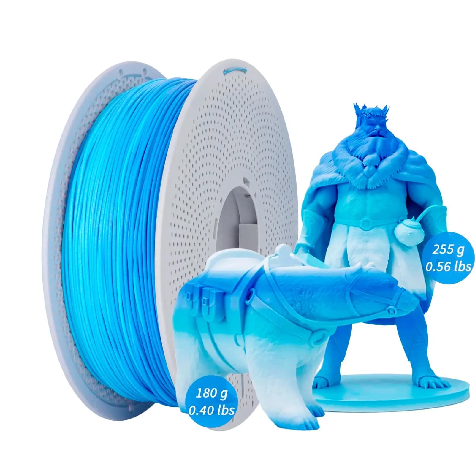 Filament for 3D Rainbow Foam Printer, quick change of color by PLA length, dimensional accuracy +/- 0.03 mm, 1 kg/ 2,2 lb coil