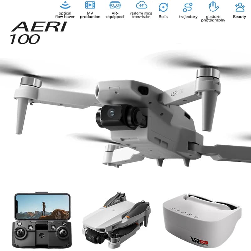 RC Helicopter Drone Remote Controller & VR Glasses 8K Professional FPV with Camera Security Auto Return UHD WiFi Fly Drones Toy