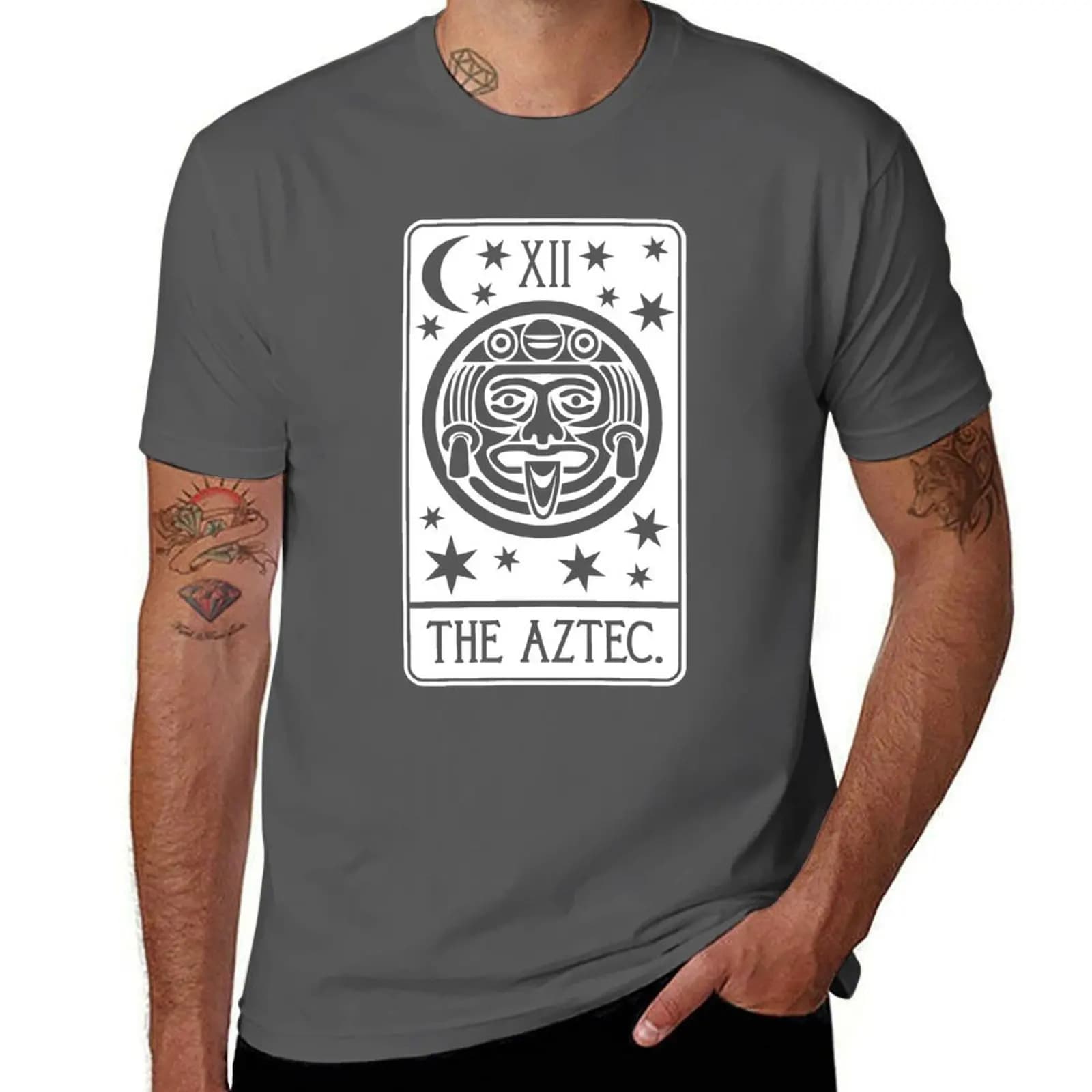 T-shirt Tarot Aztec Funny Card, t-shirt resistente per abbigliamento da lavoro