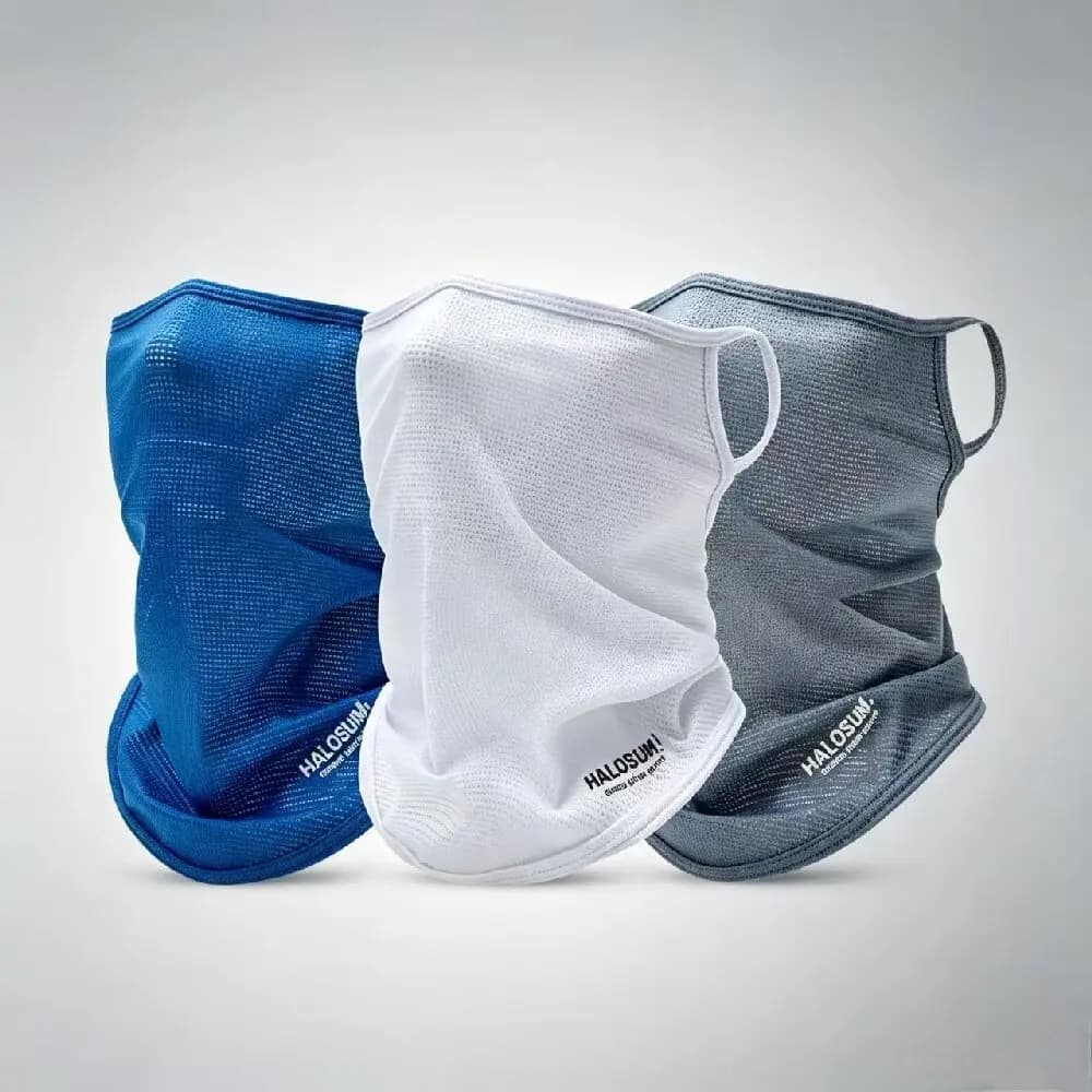 Moda antivento antipolvere maschera da bici seta di ghiaccio traspirante protezione solare UV tinta unita ghetta per il collo sport all'aria aperta