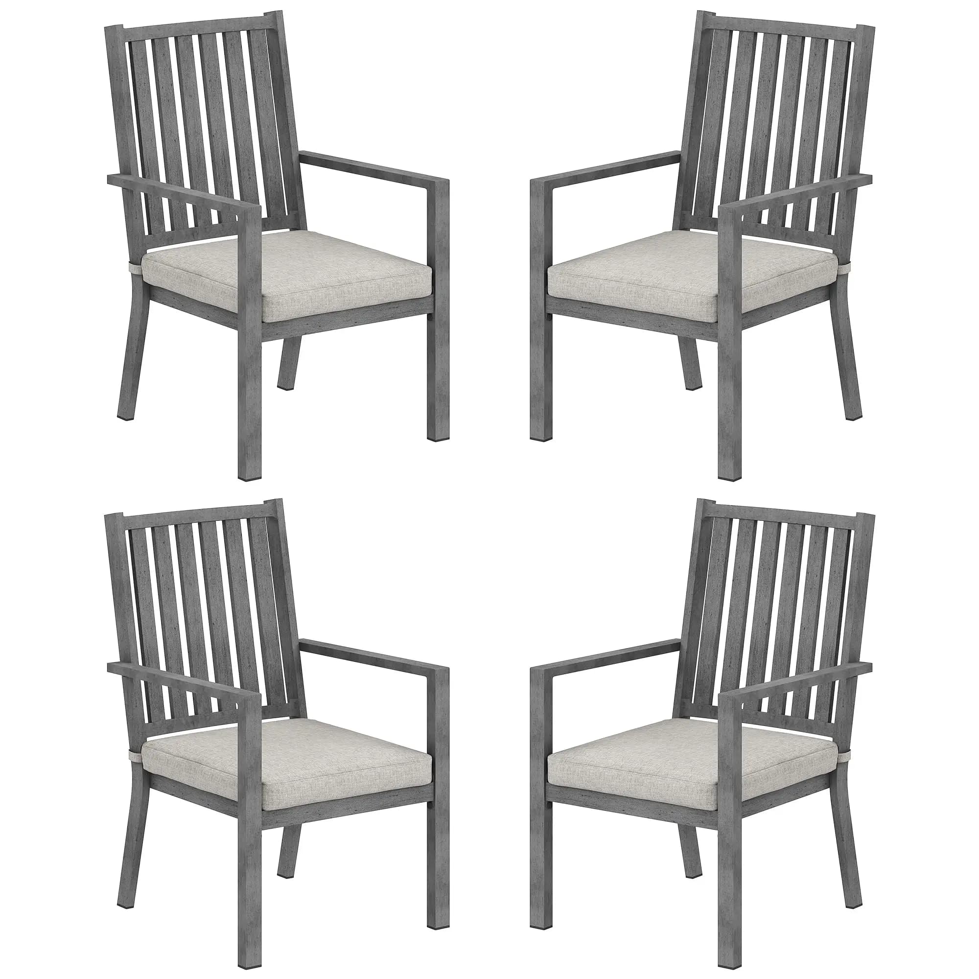 Poltrona da Esterno in Alluminio con Cuscino Impermeabile per Patio, Balcone e Terrazza