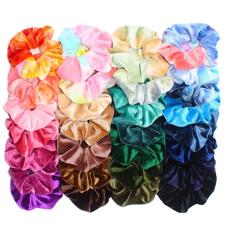 6 pz/lotto Nastri Per Capelli Accessori Fascia Elastica Titolare Copricapi Cravatte Tie Dye Colore Leopardo Velluto Neon Donne Ragazze Scrunchy