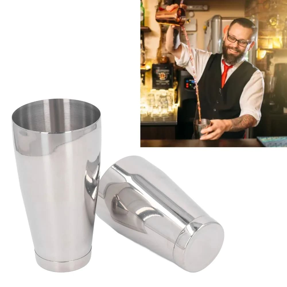 Set di 2 Pezzi Shaker Professionale per Cocktail in Acciaio Inossidabile Argento Shaker per Martini Shaker da Bar