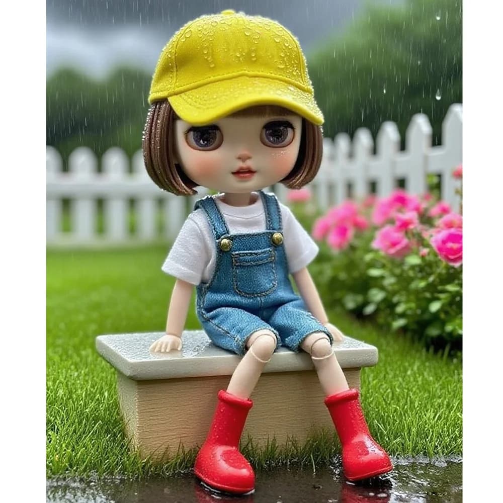 Blyth OB24 P20 Accessorio per vestiti per bambole Stivali da pioggia rossi luminosi cavi Scarpe adatte per ragazza Action Figure Modello per fai da te