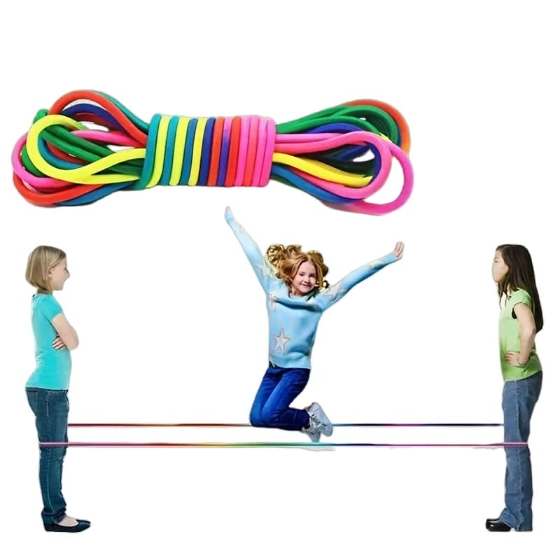 1-5 Pz 5-10 M Rainbow Elastic Rubber Elastic Jump Corda Educational Toy Adult Children Outdoor Games Fitness Exercise Gift Party Toys