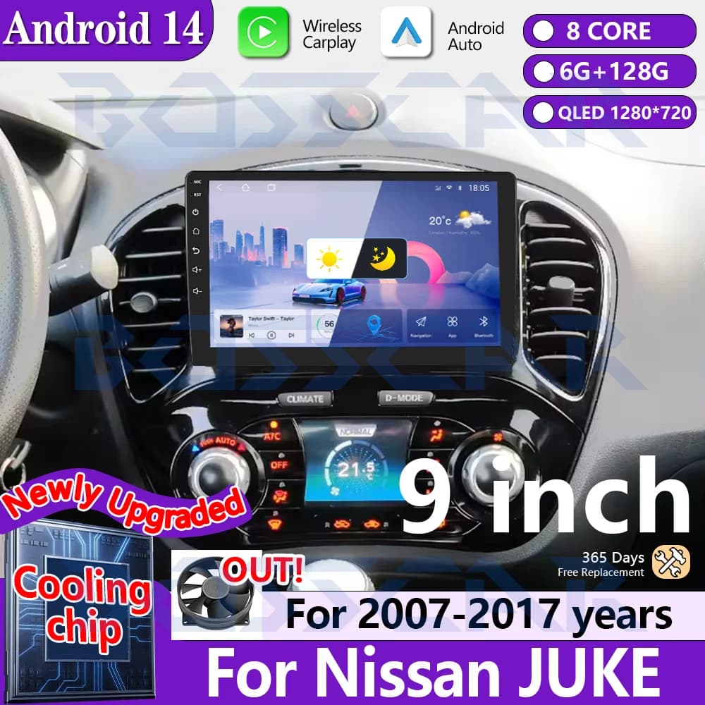 Autoradio Per Nissan Juke YF15 2010-2014 Multimedia di Navigazione 2 din Android 14 2din Autoradio CarPlay Stereo