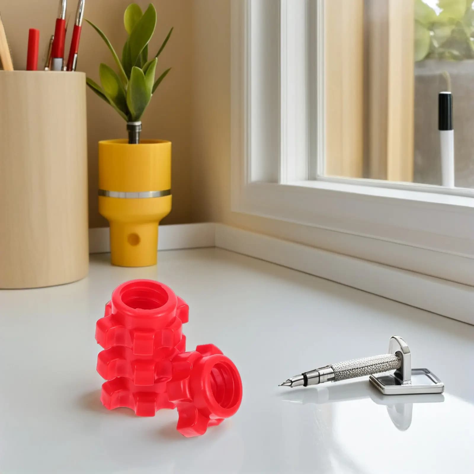12 Pezzi Collari a vite in plastica rossi antiscivolo per manubri e bilancieri, accessori per allenamento con i pesi