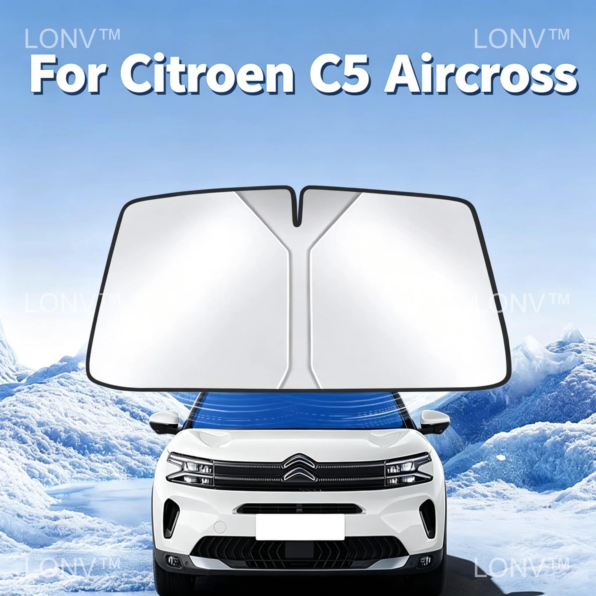 For Citroen C5 Aircross 2025 2026 2027 Car Sunshade Front Windshield Shade Cover Foldable Anti-UV Heat Insulation Accessories