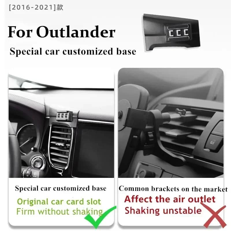 2016-2021 Per Mitsubishi Outlander Supporto per telefono cellulare Caricatore wireless Supporto per telefono per auto Staffa di navigazione Supporto GPS 360
