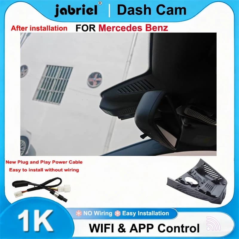 Dashcam Jabriel 1080P WiFi Plug and Play per Mercedes Benz Classe B W247, GLB X247, B180, B200, GLB 180, 180d, 200