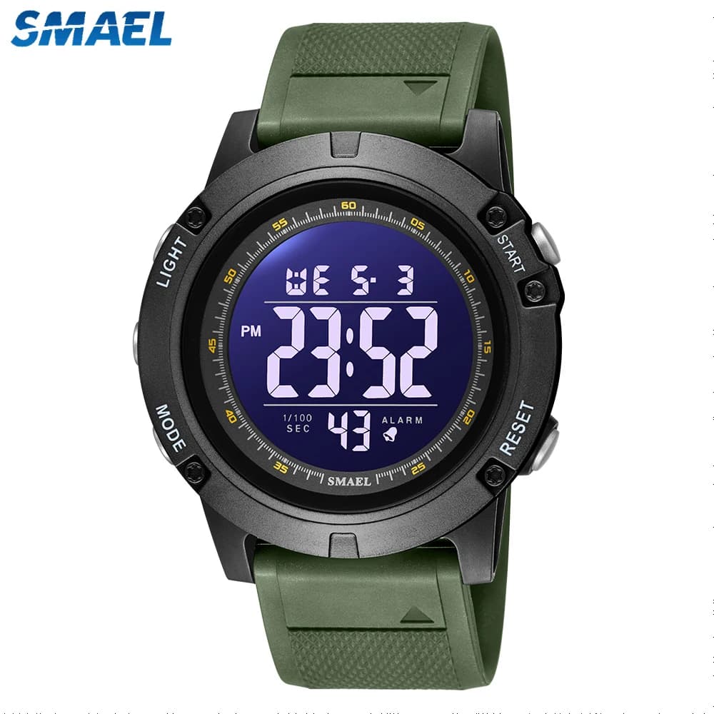 SMAEL Digital Sports Watches for Young Men Waterproof LED Stopwatch with Backlight Alarm Wrist Watch Male Gifts