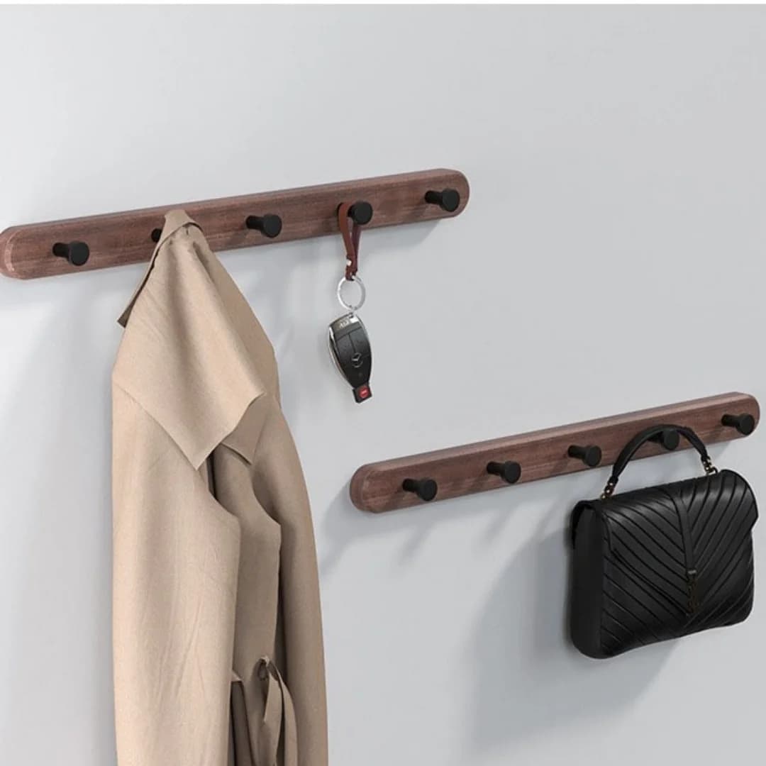 Gancio per vestiti Tuqiu, gancio appendiabiti, appendi asciugamani, ganci per asciugamani in legno e alluminio, ganci da cucina, accessori da bagno in oro spazzolato