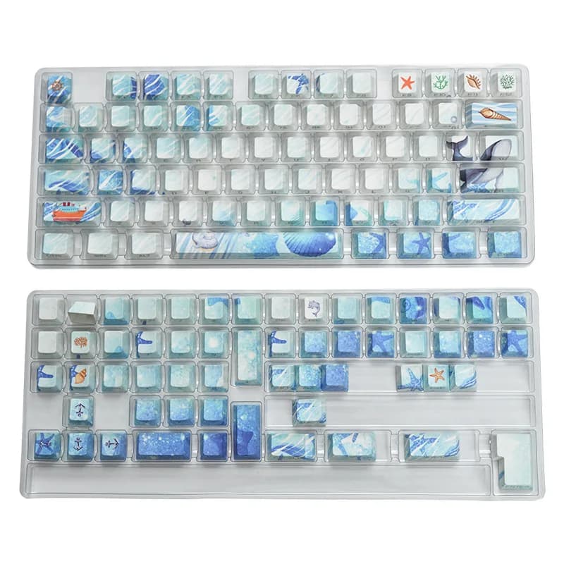 Tastiera meccanica con keycap trasparenti serie nautica originali con incisione laterale, processi di sublimazione a caldo, adattamento perfetto