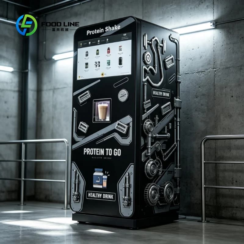 Touch Screen Intelligent Protein Powder Vending Equipment Commercial Grade With Built-in Blender & Cashless Payment System