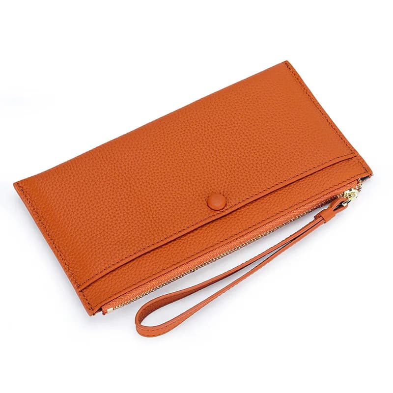 Portafoglio lungo da donna in vera pelle Portafogli da donna Pochette da donna Portamonete in pelle di mucca Porta carte di credito Portamonete da polso