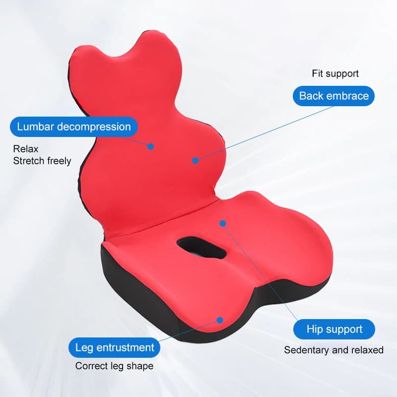 Cuscino per sedile a forma di L Cuscino in spugna memory dal design ergonomico per sedie da ufficio Seduta durante molto tempo Allevia lo stress, l'anca e la vita