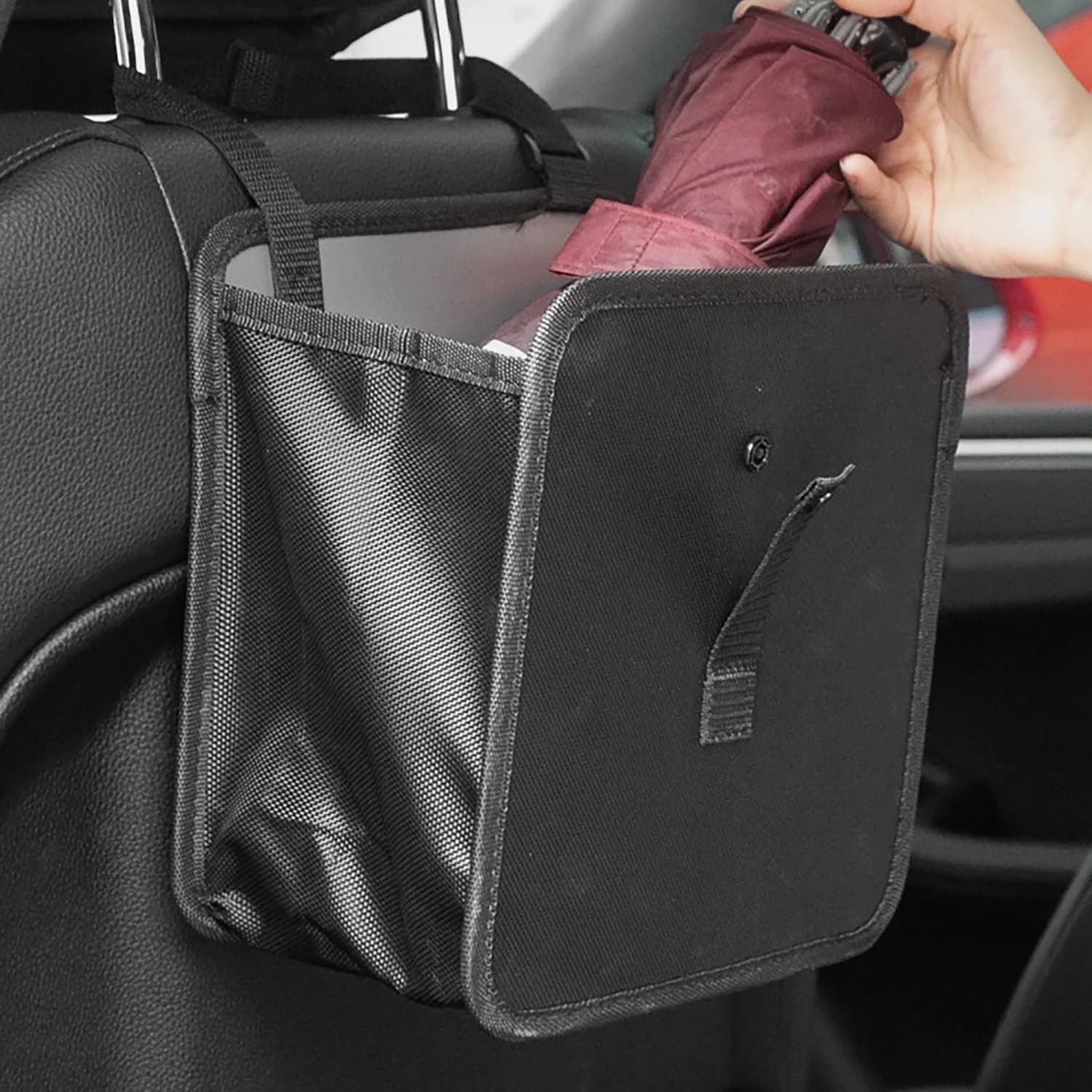 Cestino per auto, contenitore pieghevole in tessuto Oxford da appendere, organizer per sacchi della spazzatura, contenitore impermeabile e a prova di perdite per auto