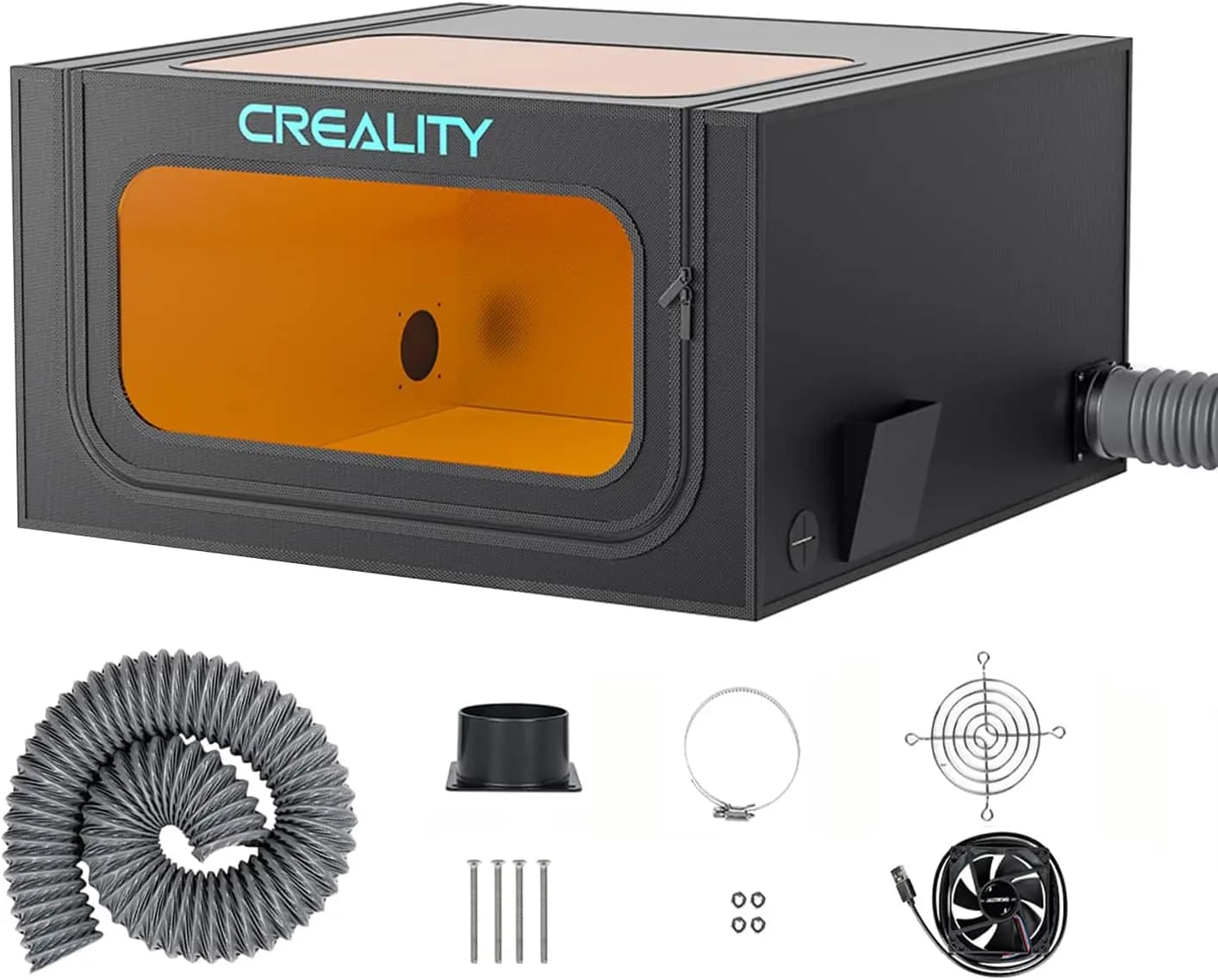 Protective Cabin Fire Retardant for Laser Engraver 720x720x400mm with Shock Fan, Compatible with the Most Cutting Machines for Smoke and Rumor Protection