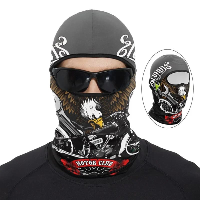 Ice Silk Cooling Balaclava Full Face Mask Printed UV Protection Windproof Breathable Motorcycle Cycling Helmet Liner Face Cover