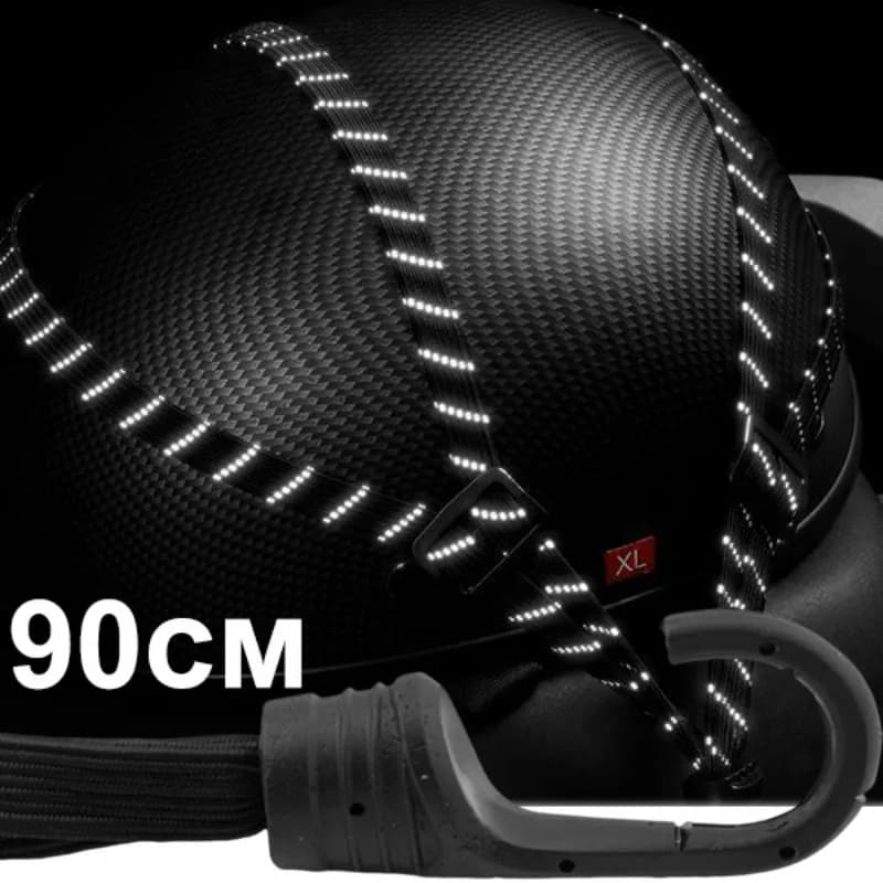 Reflective Motorcycle Bungee Cords Elastic Rope Fixed Strap Luggage 60/90CM Motorcycle Helmet Straps Hook Luggage Retractable