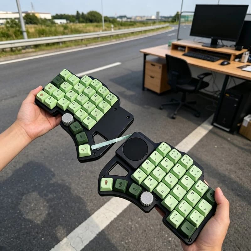 NUOVO Kit Tastiera Divisibile Dilemma Max Personalizzabile, RGB Monomodale, Hot-swap, Cablata, con PrintKnob FDM e Touchpad per Simulazione Mouse Via MX/CHOC V1