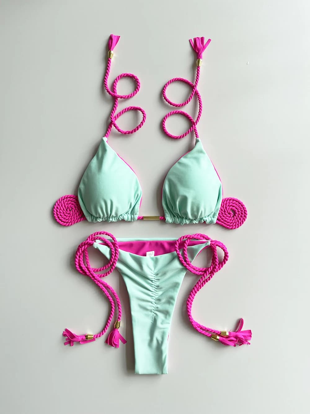 Bikini a triangolo Set 2023 costumi da bagno perizoma costume da bagno donna colore nero costumi da bagno Bikini a due pezzi fasciatura Sexy costumi da bagno femminili