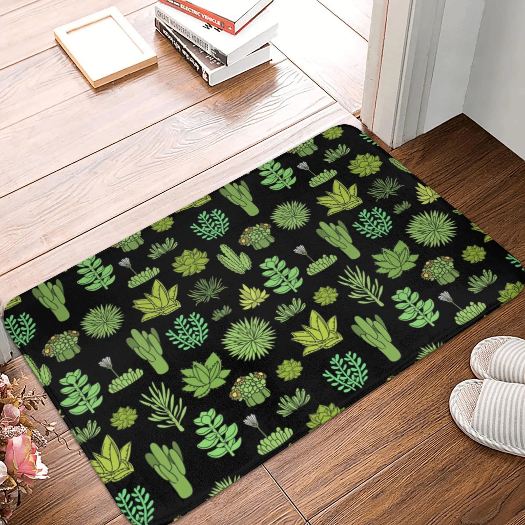 Splendidi tappetini antiscivolo per porta, bagno e esterni con motivi di piante grasse e cactus, zerbino per WC, tappeto d'ingresso, tappetino per i piedi